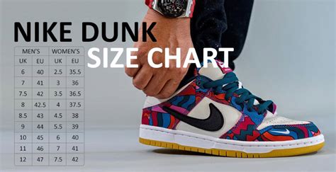 nike sb dunk size chart